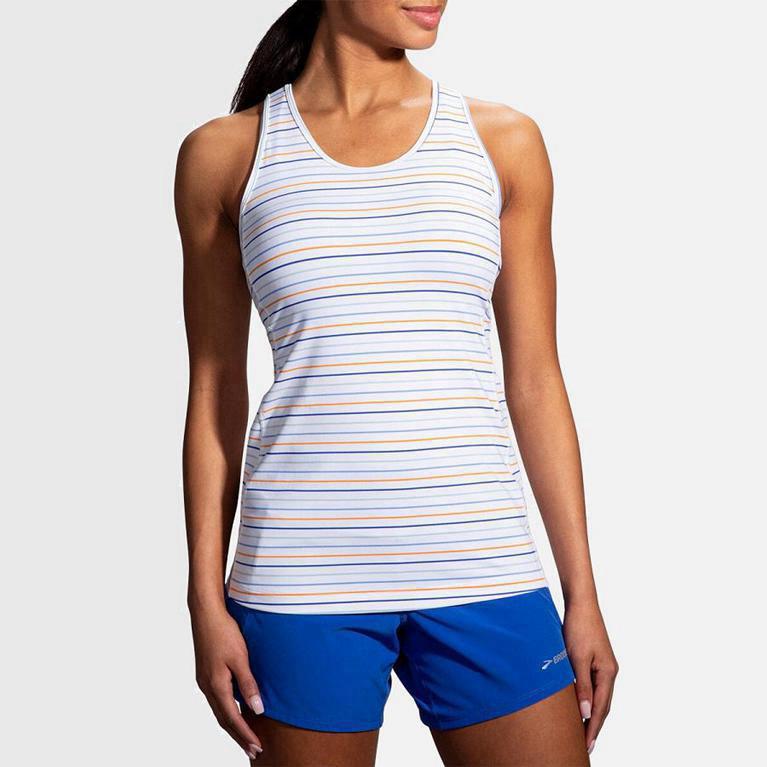 Brooks Pick-Up Mujer Camiseta Sin Mangas - Blancos (9641WHPZJ)